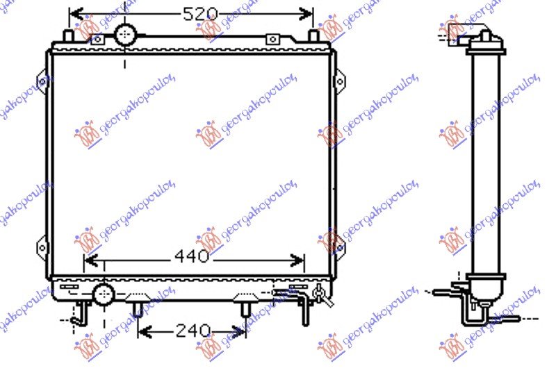 HLADNJAK MOTORA 2.9 CRDi (AUTO) (51x57x26) (NRF)