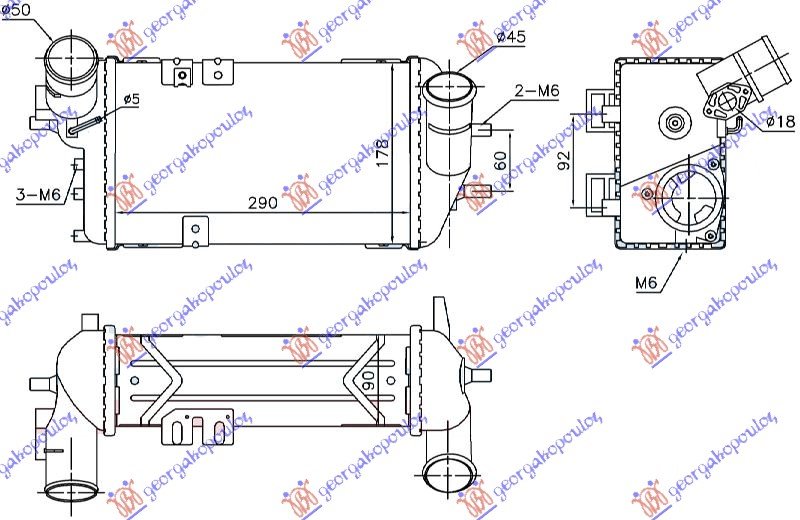 HLAD. INTERC. 1.6 T-GDI BEN (290x178x90)