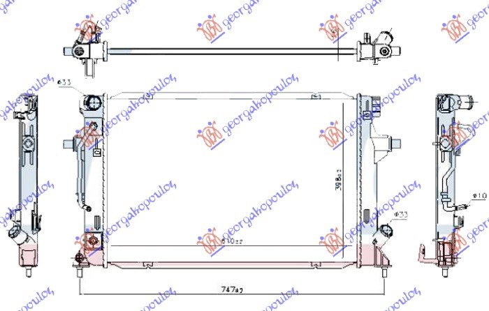 HLADNJAK MOTORA 1.6 MPi BENZIN (AUTO) (610x400x16) (KOYO)