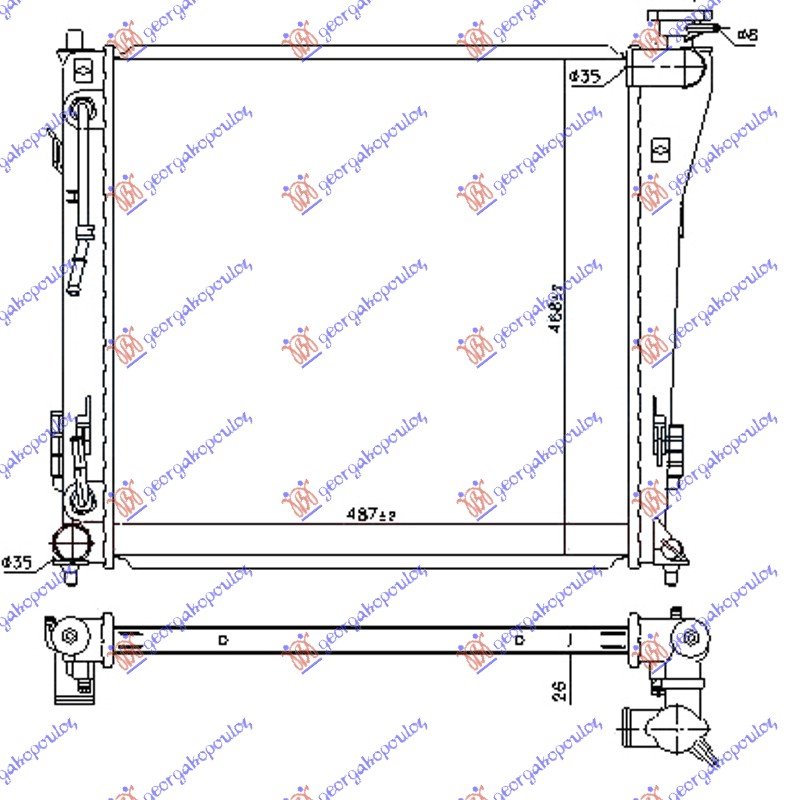 HLAD.MOTORA.+/-A/C A/T(63.8x46.8)