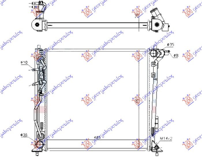 HLADNJAK MOTORA 2.0 CRDi DIZEL (AUTO) (485x465x26) (CESKA) (NRF)