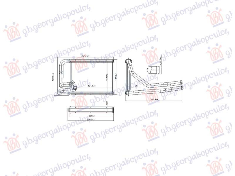 GREJAC KABINE 1.0/1.6 ZA SVE MODELE (MAN/AUTO) (153x222) (NISSENS)