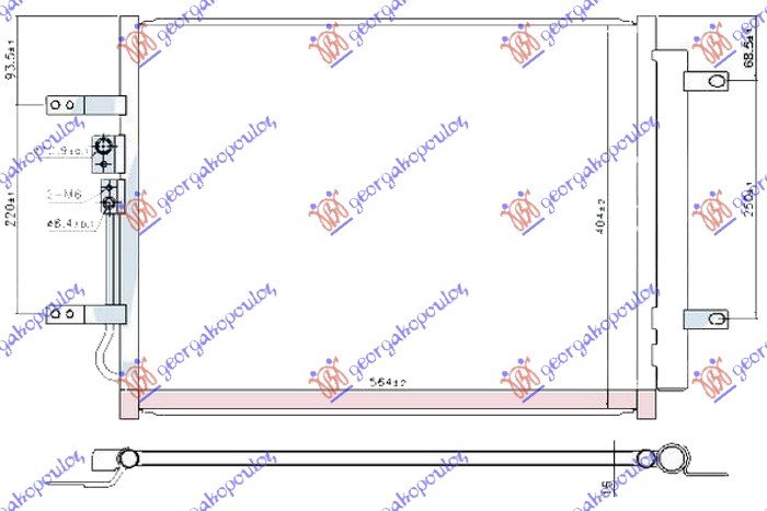 HLADNJAK KLIME 1.6 BENZIN/HIBRID (520x405x16) (KOYO)