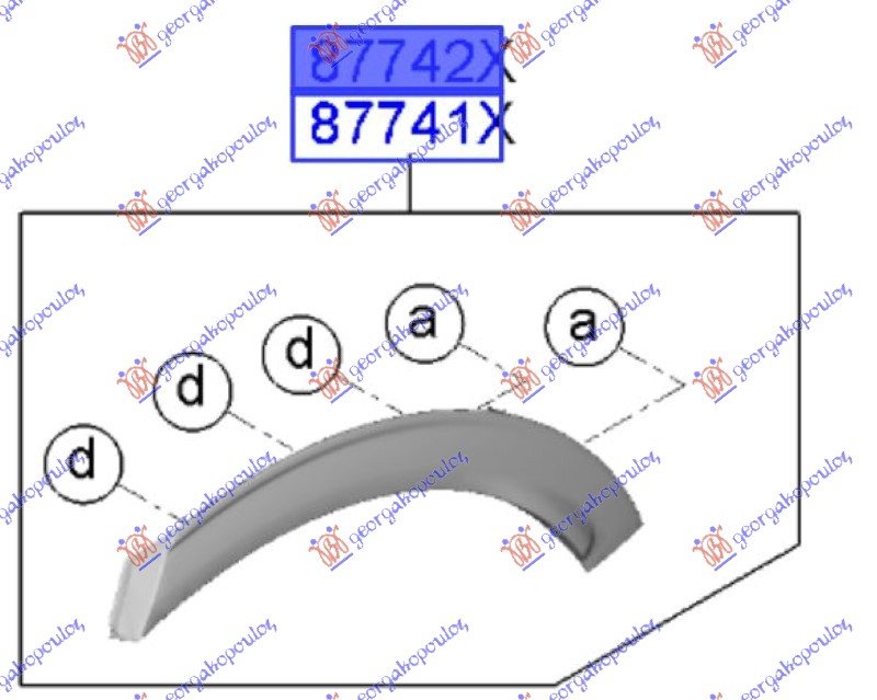 RUB PLASTICNI ZADNJEG BLATOBRANA (O)