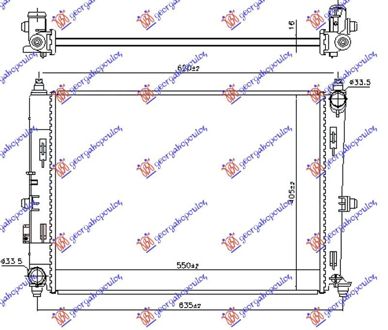 HLADNJAK MOTORA 1.5/2.0 BENZIN (MAN) (550x400x16)