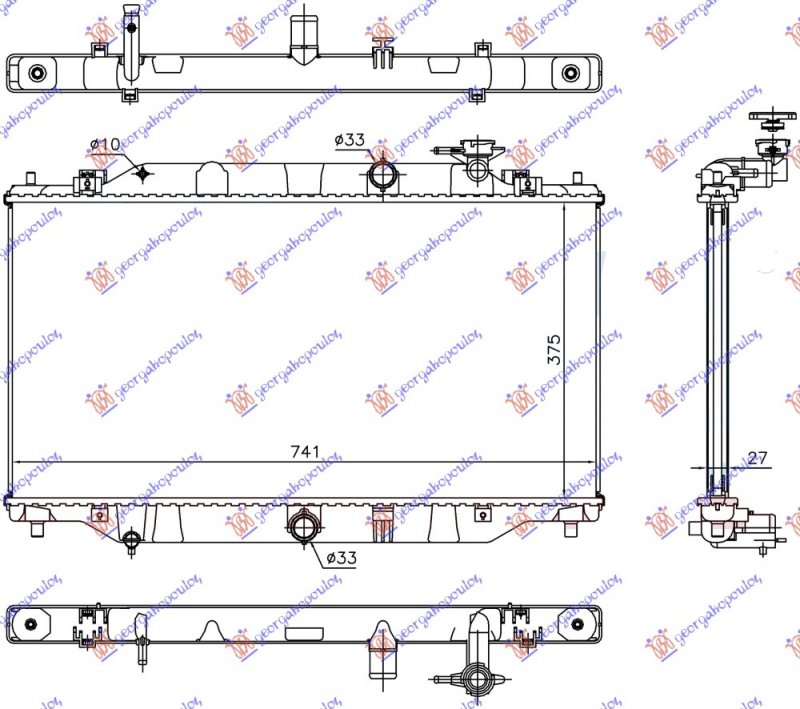 HLADNJAK MOTORA 2.2 D DIZEL (MAN/AUTO) (375x735x26) (KOYO)