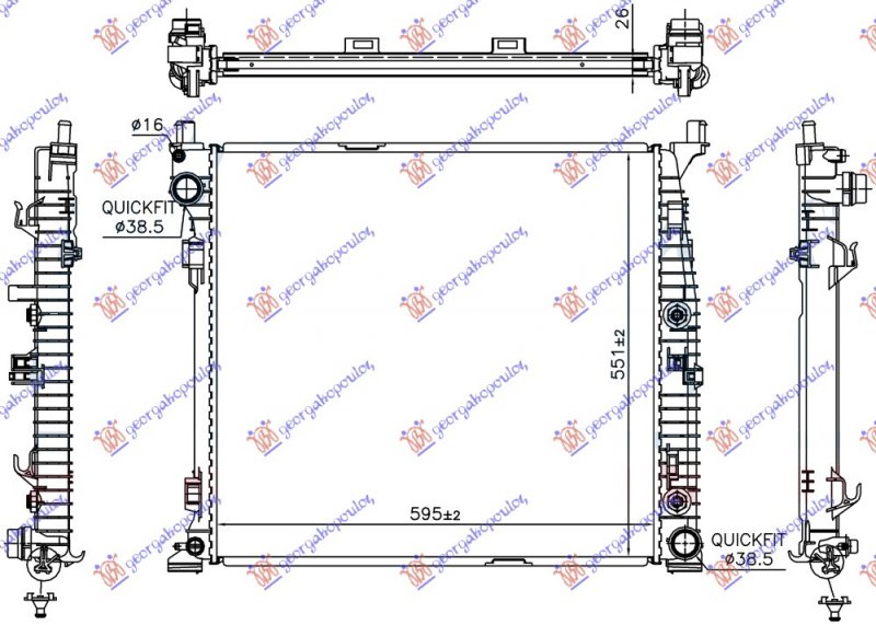HLADNJAK MOTORA ZA SVE MODELE (595x551x16) (NRF)