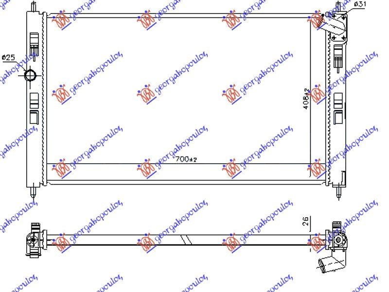 HLADNJAK MOTORA 1.6 DI-D DIZEL (MAN) (700x410) (NRF)