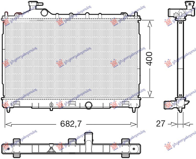 HLADNJAK MOTORA 1.5 T-Mivec BENZIN (AUTO) (400x685x26) (KOYO)