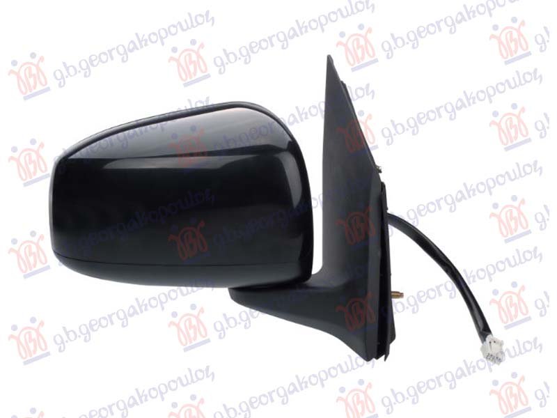 RETROVIZOR ELEKTRICNI CRNI (3 PIN) (KONVEKSNO STAKLO)