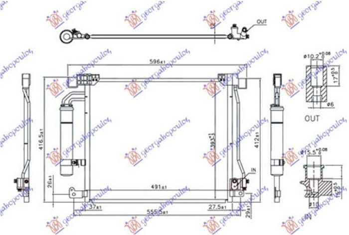 HLADNJAK KLIME 1.2 DIG TURBO / 1.5 dci - 1.6 DIG TURBO (491x414x12) VENTIL PORED FILTERA (NISSENS)