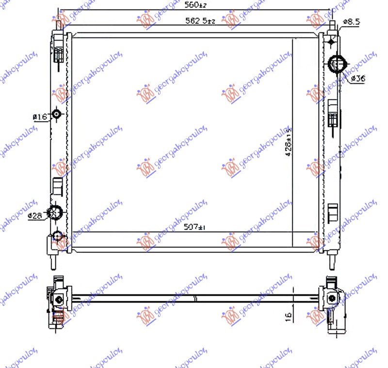 HLADNJAK MOTORA 1.5 DCi (47.8x44.4x27)