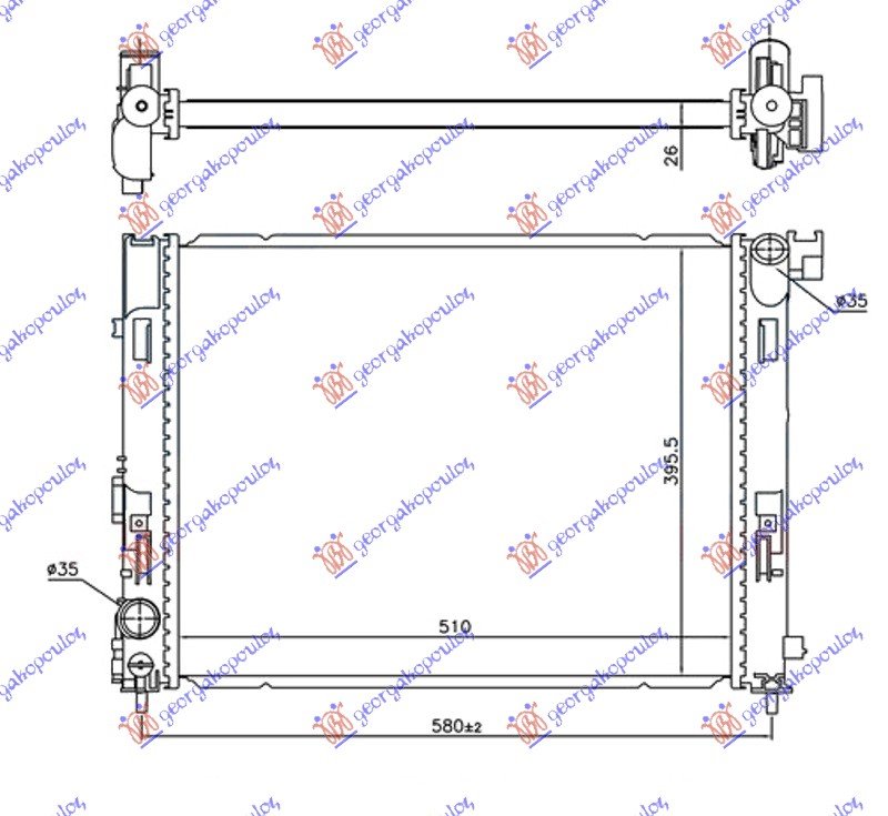 HLADNJAK 1.0i-1.3DIG-TUR BENZ 510x395x26