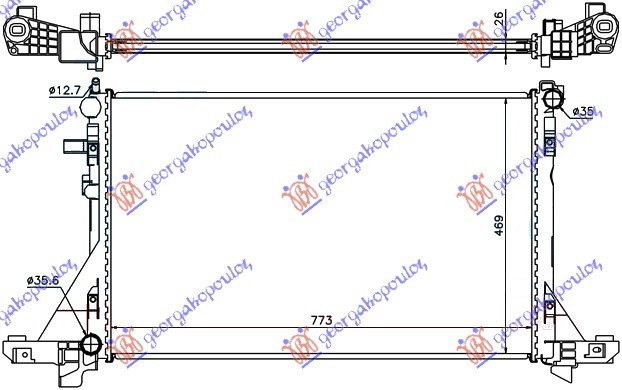 HLADNJAK MOTORA 2.3 CDTi (+/-AC) (775x487) (NRF)