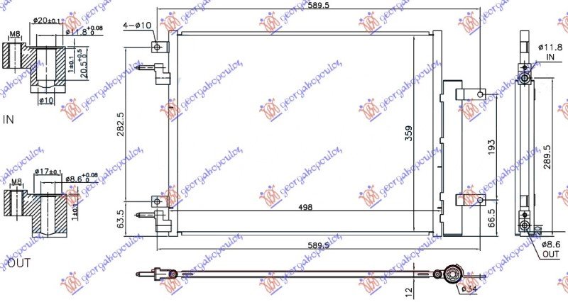 HLADNJAK KLIME ZA SVE MODELSE (460x360x12) (MARELLI)