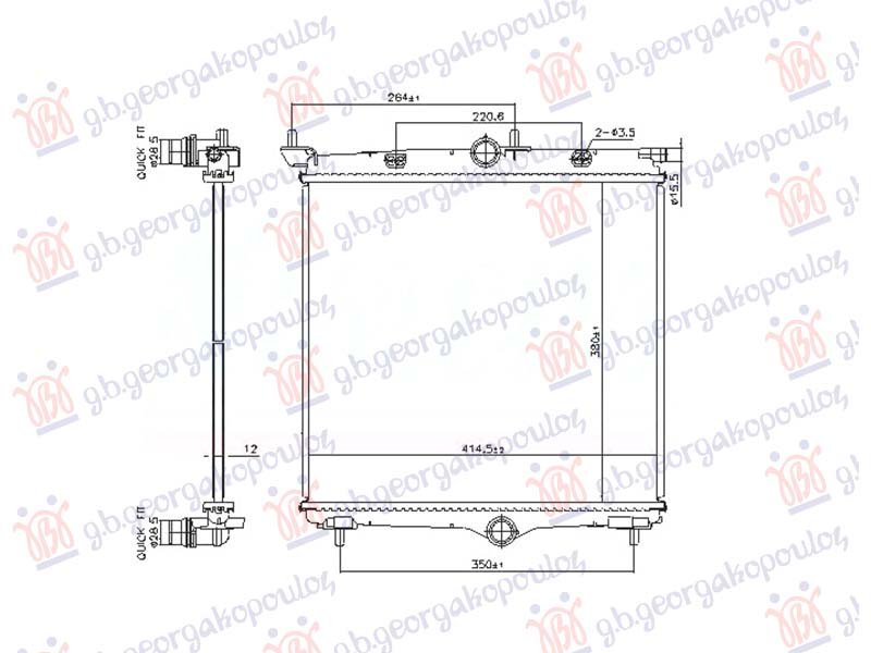 HLADNJAK MOTORA 1.2 BENZIN - 1.5/1.6 DIZEL (MAN/AUTO) (380x414x12) (NRF)