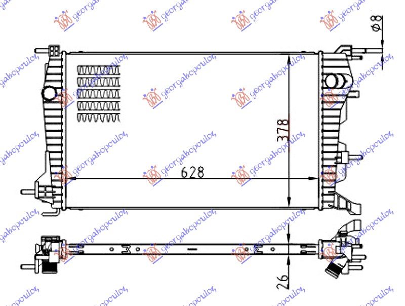 HLADNJAK MOTORA 1.5 dCi (MAN) DIZEL (630x380) (NRF)