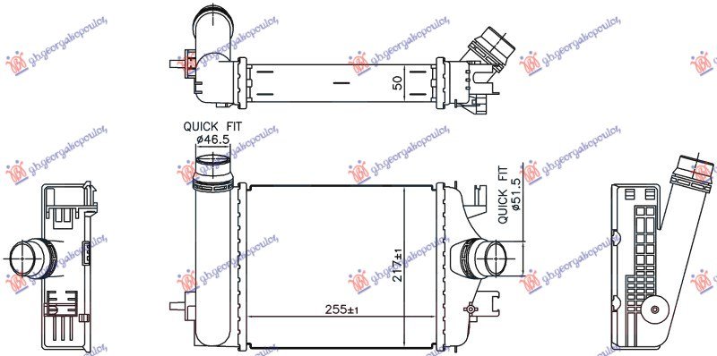 HLAD. INTERKULERA 1.0 TCE (255x217x50)