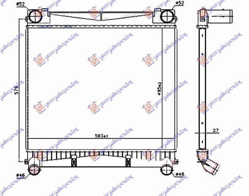 HLAD.INTERCOOLER 3.0TD 10- (495x593x40)