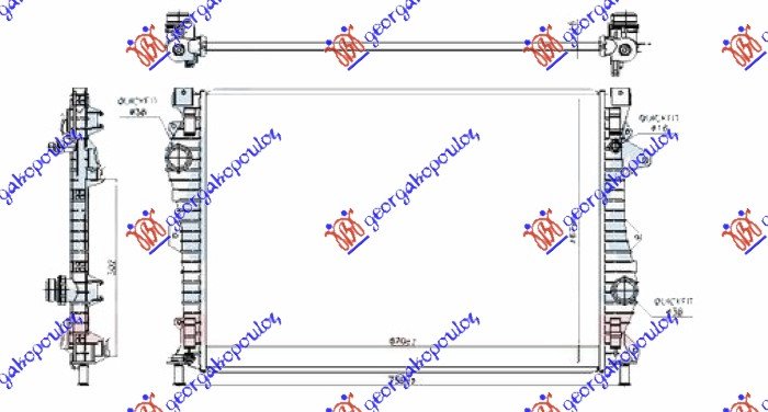 HLADNJAK MOTORA 2.0 BENZIN - 2.0 DIZEL (MANUELNI/AUTOMATSKI) (670x467) (VALEO)