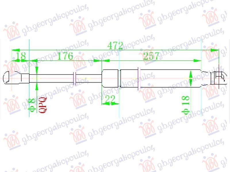 AMORTIZER GEPEK VRATA (472L-400N)