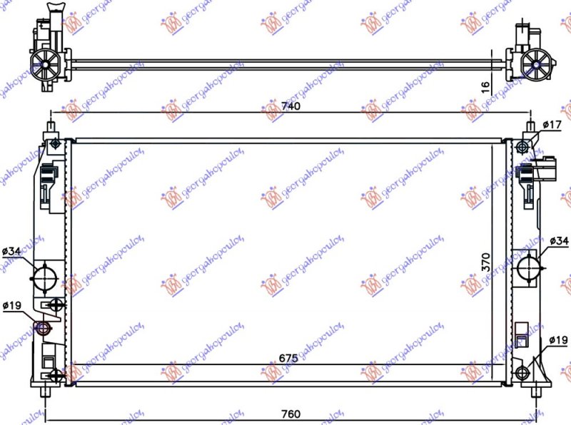 HLADNJAK MOTORA 1.8 HIBRID (675x370) (VALEO)