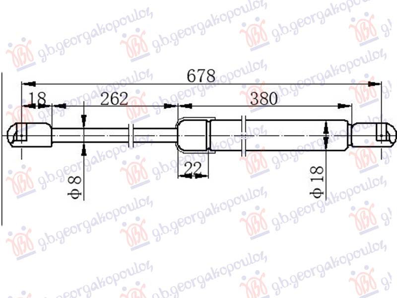 AMORTIZER GEPEK VRATA (678.5L-630N)