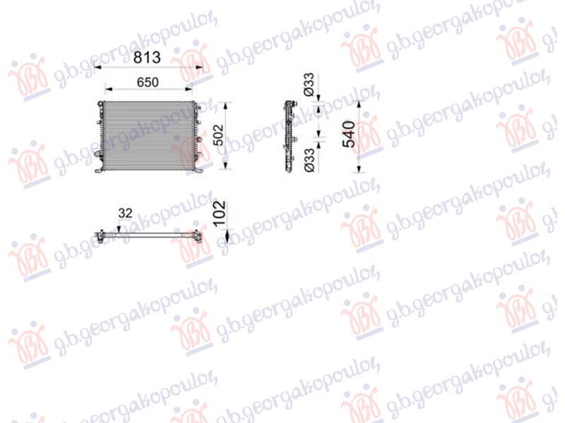 HLADNJAK MOTORA 1.4/2.0 BENZIN - 2.0 DIZEL (650x494) (NISSENS)