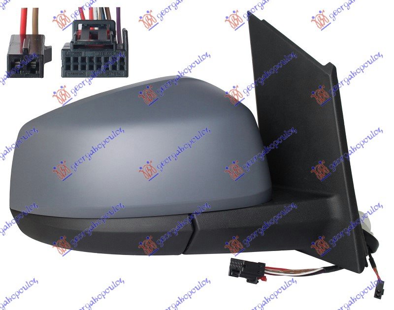 RETROVIZOR ELEKTRICNI SA GREJACEM PM (ELEKTRO-SKLOPIV) (MRTAV UGAO) (9 PIN) (KONVEKSNO STAKLO)