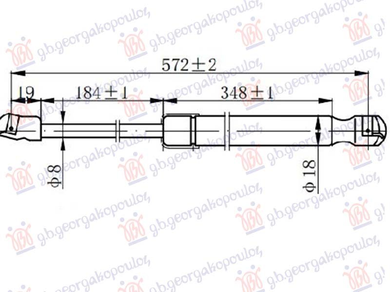 AMORTIZER GEPEK VRATA (570L-620N)